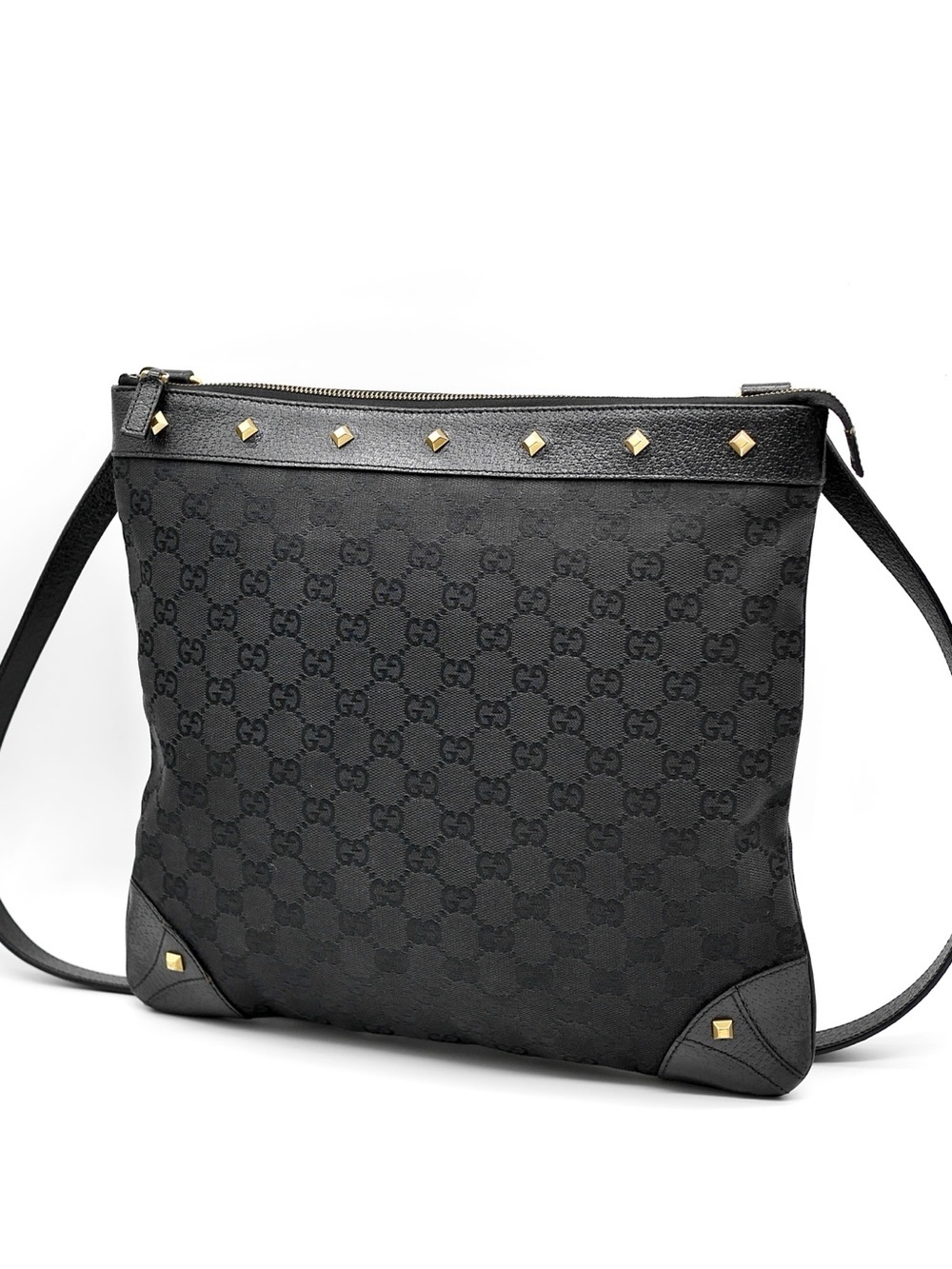 🍓GUCCI Stud Black Crossbody
